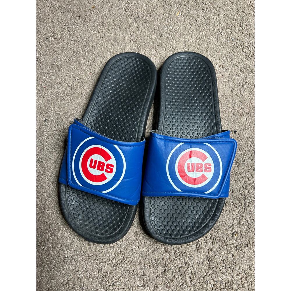 Youth Size XL (4-5) Chicago Cubs Blue Red Logo Slides Sandals